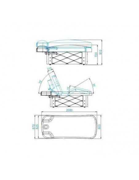 SPA BEAUTY LOUNGER AZZURRO KRYSTAL 370-3 4 MOTORS WHITE