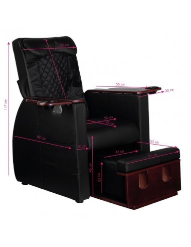 SPA PEDICURE CHAIR WITH BACK MASSAGE AZZURRO 101 BLACK