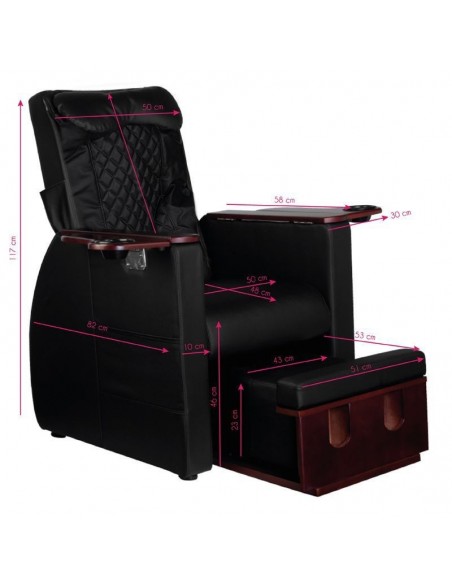 SPA PEDICURE CHAIR WITH BACK MASSAGE AZZURRO 101 BLACK