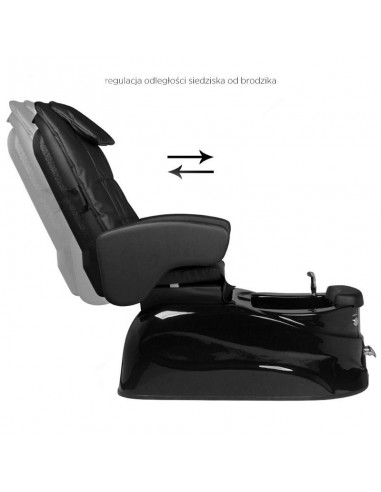 SPA PEDICURE CHAIR BLACK WITH MASSAGE AND PUMP AS-122
