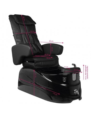 SPA PEDICURE CHAIR BLACK WITH MASSAGE AND PUMP AS-122