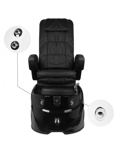 SPA PEDICURE CHAIR BLACK WITH MASSAGE AND PUMP AS-122