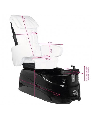SPA PEDICURE CHAIR WITH MASSAGE AND PUMP AS-122 WHITE NAD BLACK