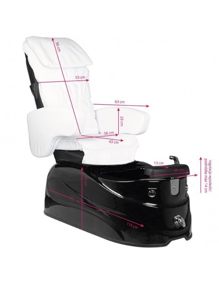 SPA PEDICURE CHAIR WITH MASSAGE AND PUMP AS-122 WHITE NAD BLACK