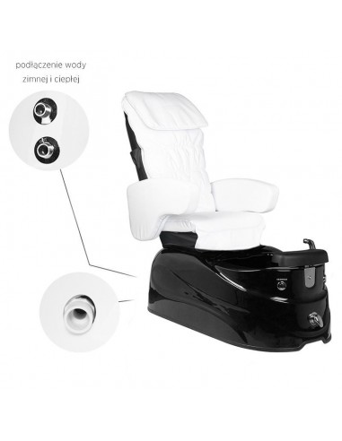 SPA PEDICURE CHAIR WITH MASSAGE AND PUMP AS-122 WHITE NAD BLACK