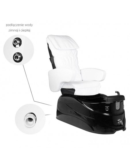 SPA PEDICURE CHAIR WITH MASSAGE AND PUMP AS-122 WHITE NAD BLACK