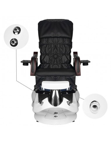 SPA PEDICURE CHAIR WITH MASSAGE AND PUMP AS-261 BLACK AND WHITE