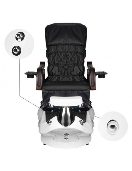 SPA PEDICURE CHAIR WITH MASSAGE AND PUMP AS-261 BLACK AND WHITE