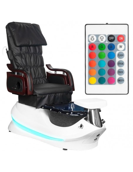 SPA PEDICURE CHAIR WITH MASSAGE AND PUMP AS-261 BLACK AND WHITE