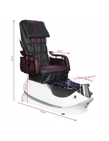 SPA PEDICURE CHAIR WITH MASSAGE AND PUMP AS-261 BLACK AND WHITE