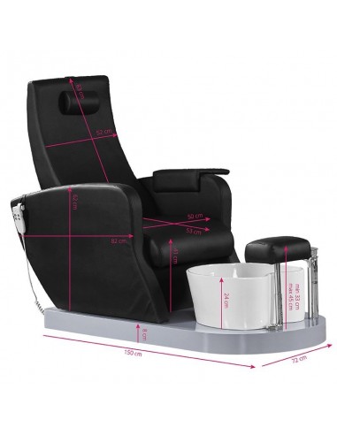 SPA PEDICURE CHAIR WITH HYDROMASSAGE AZZURRO 016A BLACK