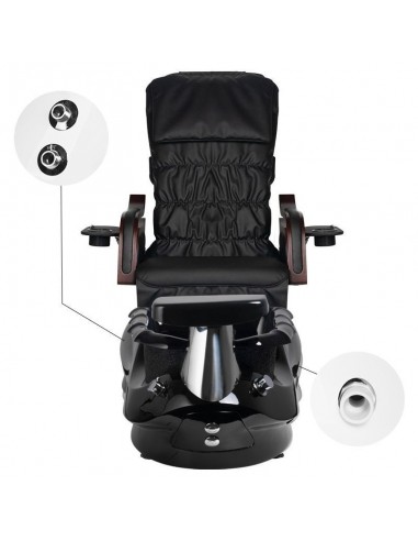 SPA PEDICURE CHAIR WITH MASSAGE AND PUMP AS-261 BLACK