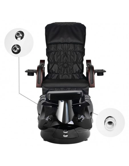 SPA PEDICURE CHAIR WITH MASSAGE AND PUMP AS-261 BLACK