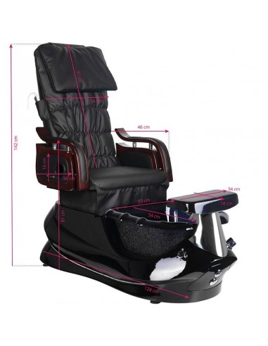 SPA PEDICURE CHAIR WITH MASSAGE AND PUMP AS-261 BLACK