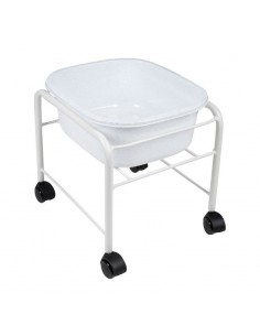 PEDICURE TRAY WITH WHEELS SIMPLE WHITE