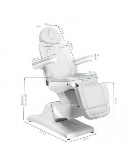 COSMETIC CHAIR ELECTRIC AZZURRO 870 WHITE