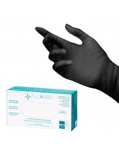 All4med disposable diagnostic nitrile gloves black p