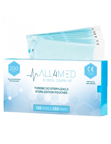 All4med Autoclavable bags 135mm x 250mm 200pcs