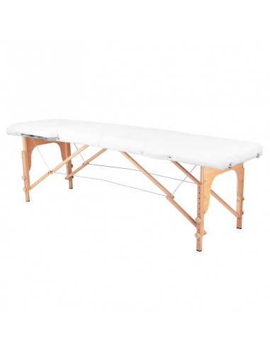 2-section folding massage table, wood comfort, white