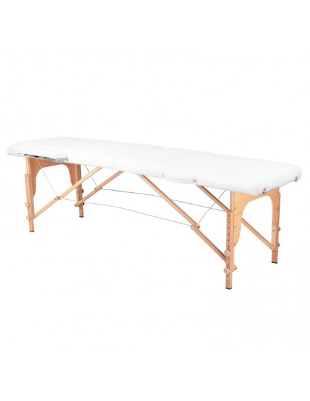 2-section folding massage table, wood comfort, white