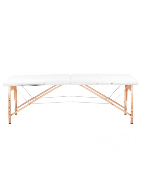 2-section folding massage table, wood comfort, white