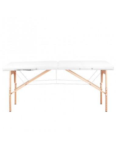 2-section folding massage table, wood comfort, white