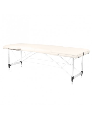 Folding massage table, aluminum comfort, 3-section cream