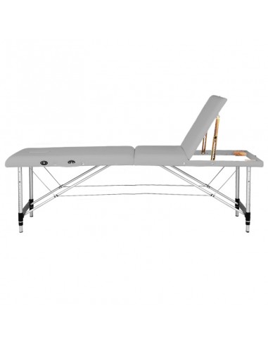 3-section aluminum comfort folding massage table, gray