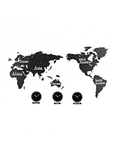 World map decoration clock - time zones