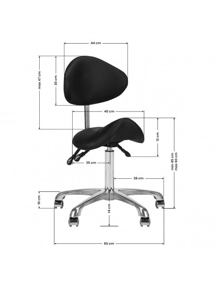 COSMETIC STOOL 1004 GIOVANNI BLACK