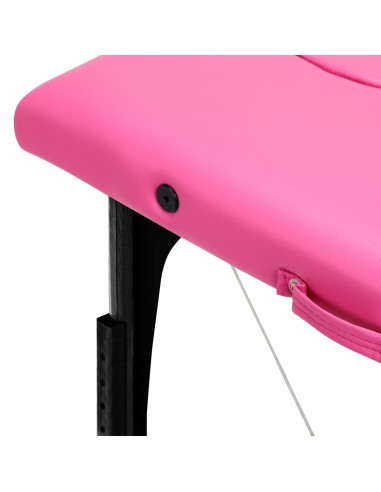 Folding massage table wooden Activ Fizjo comfort 2 segment pink black wood