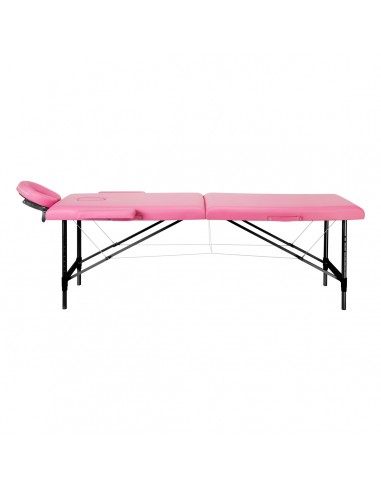 Folding massage table aluminum Activ Fizjo comfort 2 segment pink black aluminum