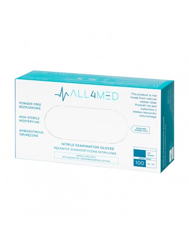 All4med disposable diagnostic nitrile gloves pink L 10x100 pieces