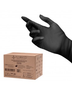 All4med disposable diagnostic nitrile gloves black S 10x100 pieces