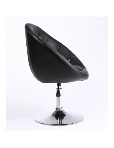 Black swivel chair for beauticians, hairdressers. Stylish swivel chair with solid base. Gas lift chairs Ireland. Bespoke chairs 