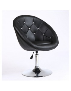 Black swivel chair for beauticians, hairdressers. Stylish swivel chair with solid base. Gas lift chairs Ireland. Bespoke chairs 