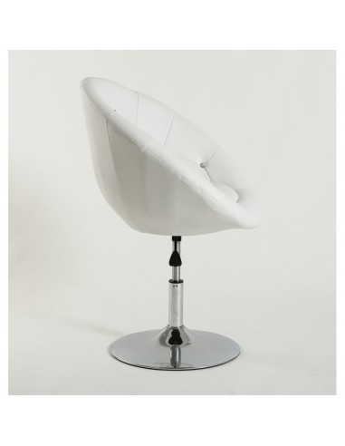 White swivel chair for beauticians, hairdressers. Stylish swivel chair with solid base. Gas lift chairs Ireland. Bespoke chairs 