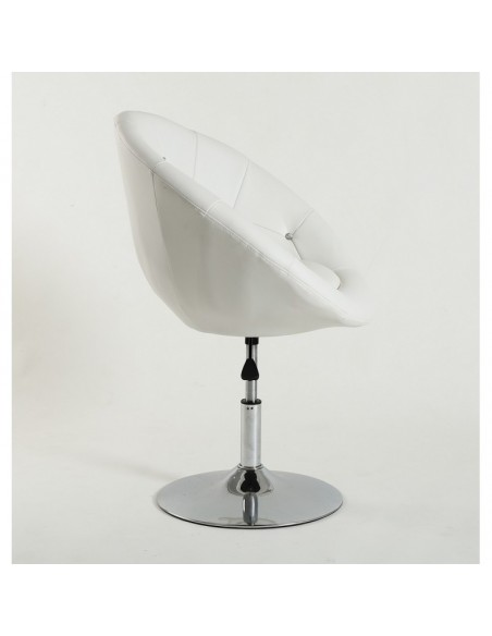 White swivel chair for beauticians, hairdressers. Stylish swivel chair with solid base. Gas lift chairs Ireland. Bespoke chairs 