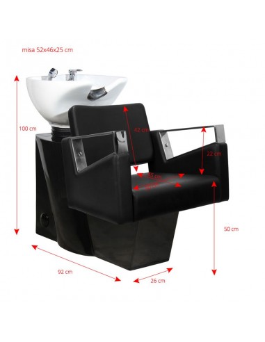Gabbiano Wilno hairdressing wash unit black 