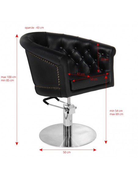 Gabbiano black hairdressing chair