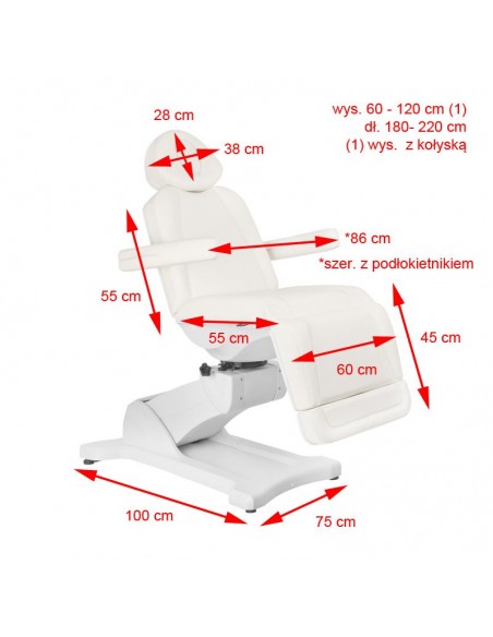 Electric cosmetic chair azzurro 869a rotary 4 engine white