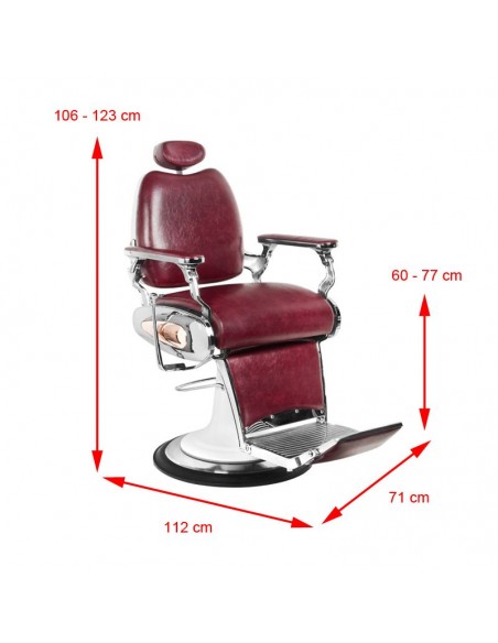 Gabbiano barber armchair moto style burgundy
