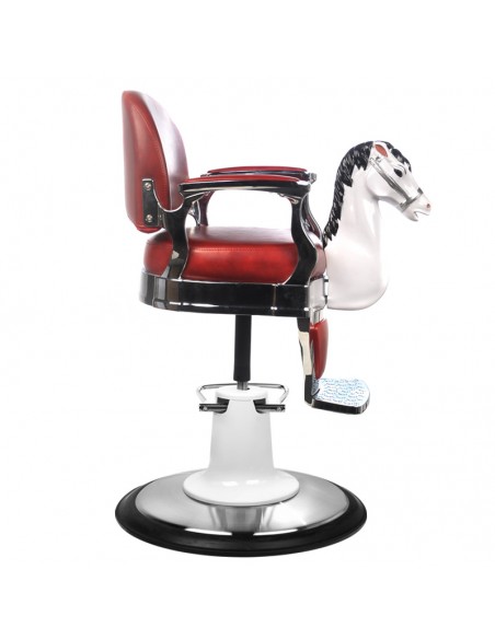 Gabbiano children's barber chair, maroon horse