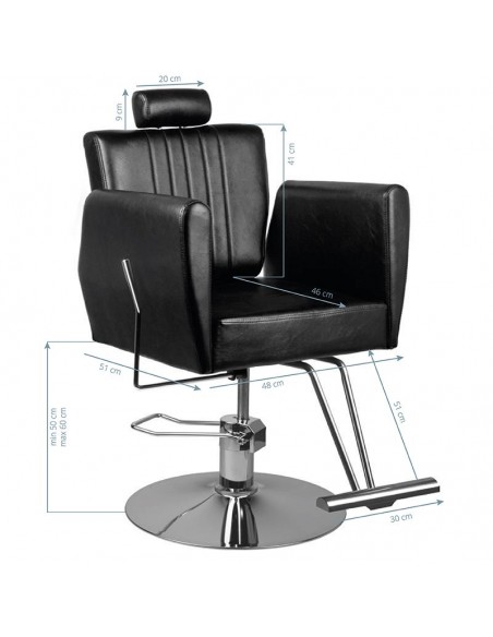 Hair system barber chair 0-179 black
