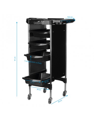 Gabbiano hairdressing trolley fx11-2 black