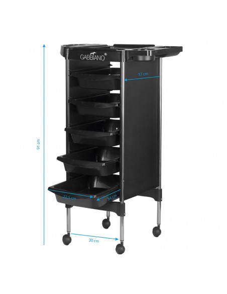 Gabbiano hairdressing trolley fx11-5 black