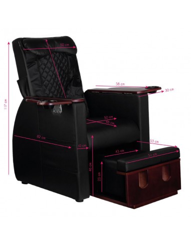 Spa chair for pedicure with back massage azzurro 101 black