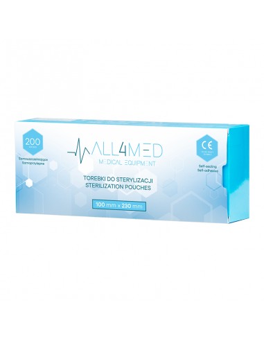 All4med autoclavable bags 100mm x 230mm 200pcs
