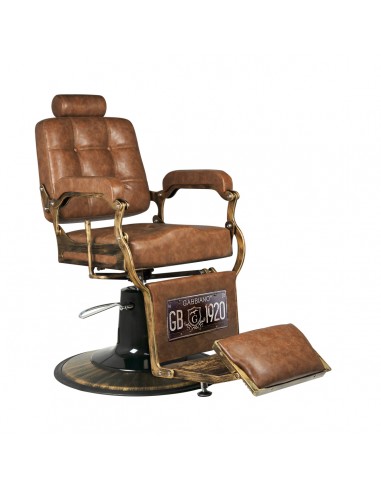 Gabbiano barber chair boss old leather light brown