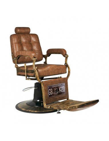 Gabbiano barber chair boss old leather light brown